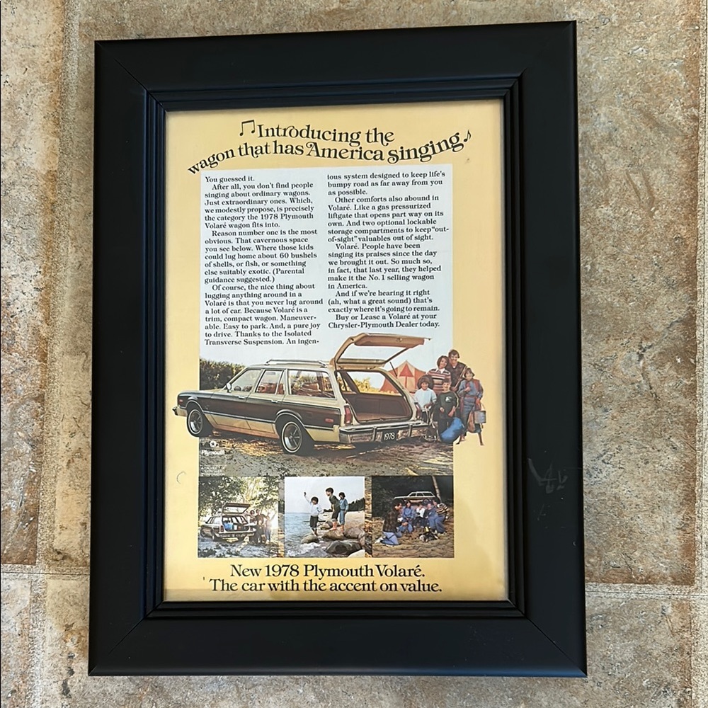 Framed 1978 Plymouth Volaré Advertisement